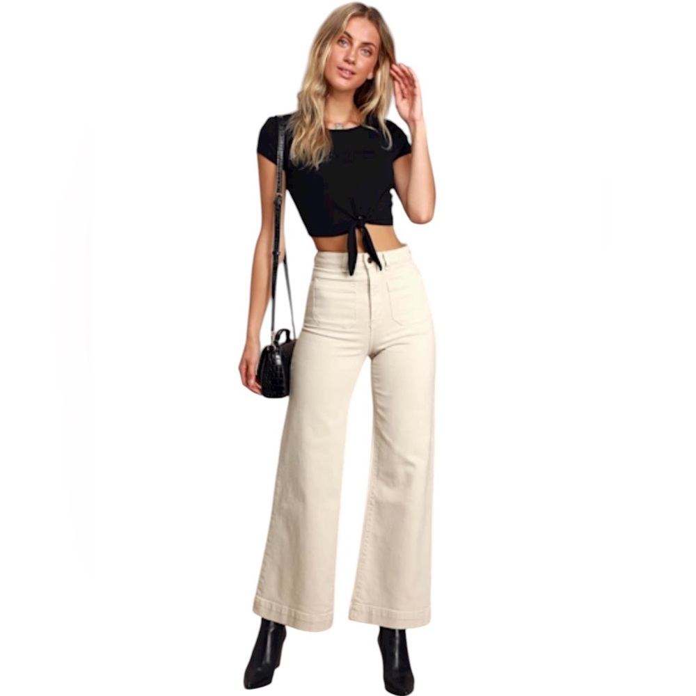 Rolla’s | Sailor pink high rise wide leg G’day Mate denim jeans